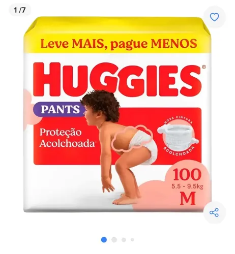 2 Fraldas M Huggies 100 unidades