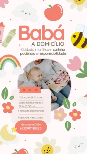 Ofereço serviço de babá 