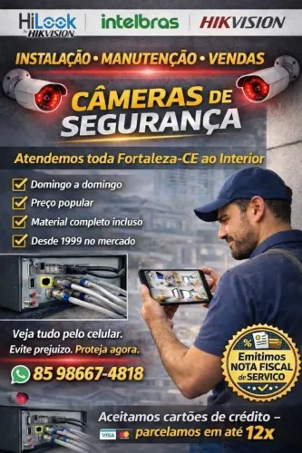 Instalação, Manutenção, Reparos de Câmeras de Segurança, Cercas Elétricas e Concertinas