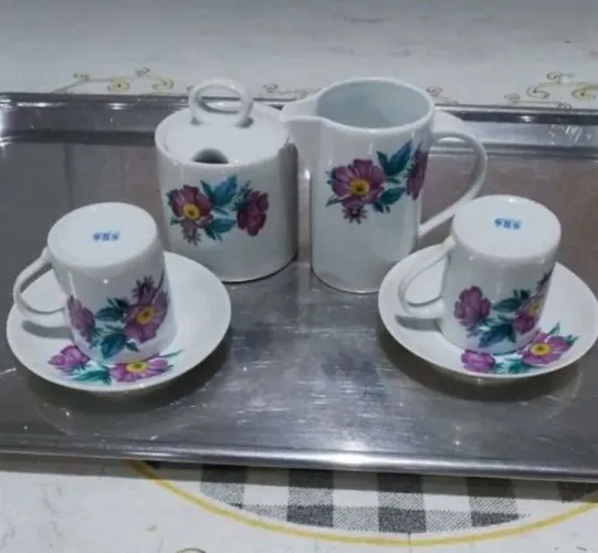 Jogo De Café Antigo Porcelana SRS Schmidt - 6 Peças