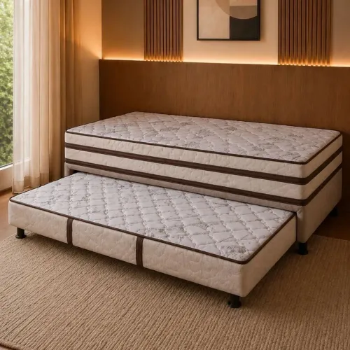 Cama Box Com Auxiliar D28 88x188x54 Solteiro Design Real