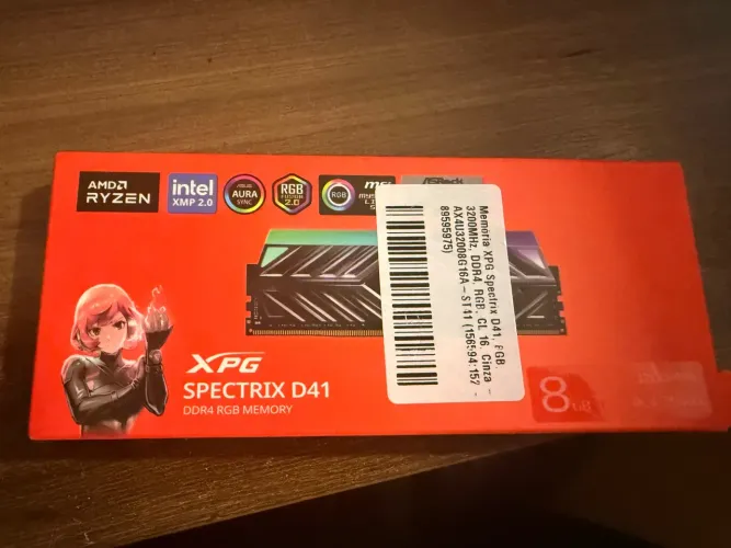 2x Memória RAM XPG Spectrix D41 RGB 8GB 3200MHz DDR4