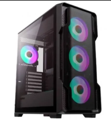 Gabinete Gamer GAMEMAX Siege Black Lateral Vidro (Sem Fan/Controladora - Sem Fonte)
