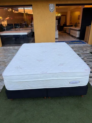 Cama box QUEEN SIZE MAXFLEX LÁTEX SEMINOVO TOP- ENTREGAMOS 