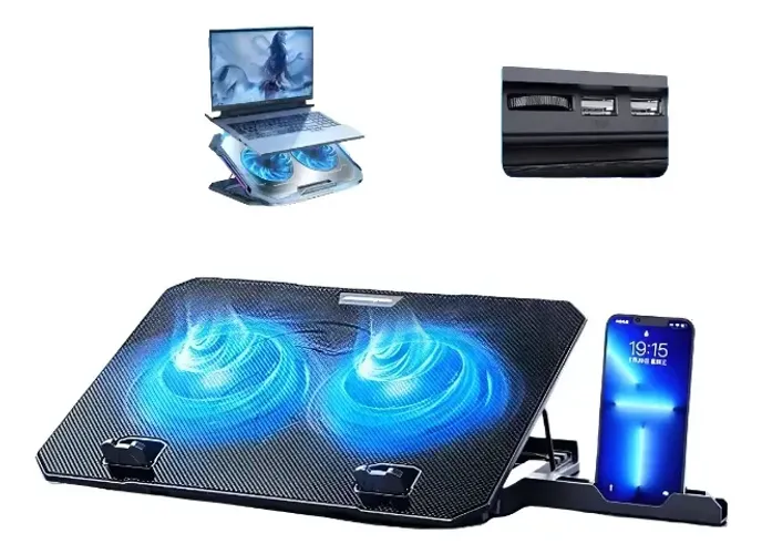 Base para notebook 2 cooler + Suporte para celular 