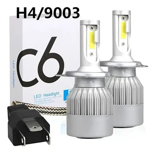 Par de LED H4 C6 luz branca