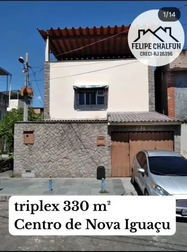 Casa Triplex à Venda no Centro de Nova Iguaçu 330m², 4 Quartos e Terraço