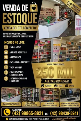 Vendo estoque de loja