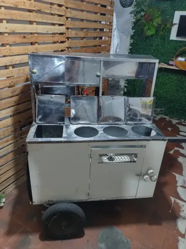 Carrinho inox de hot dog
