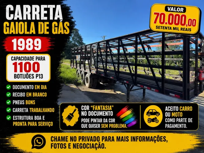 Carreta gaiola de gás 