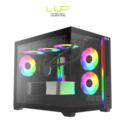 (LOJA FÍSICA) Gabinete Gamer Redragon Wideload, RGB, Mini Tower 
