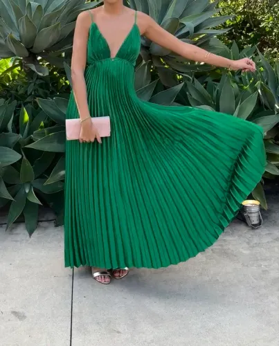 Vestido Farm plissado