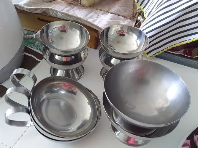 Conjunto de 9 porta sobremesa de inox