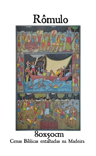 Talha em Madeira do mestre Artesão Rômulo de Olinda, 80x50cm, Assinada, Cenas Bíblicas.