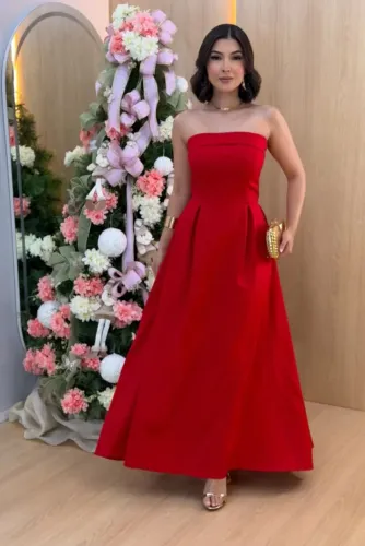 vestido alfaiataria vermelho