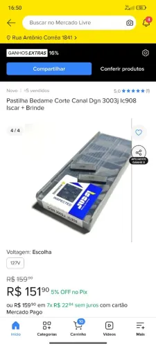 Pastilha de Bedame corte torno ic908