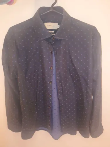 Camisa Social Dudalina Original Azul Marinho Estampada Tam. P - Excelente Estado