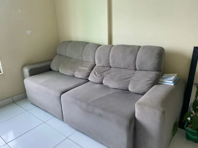 Sofá-cama retrátil 3 lugares (cinza)