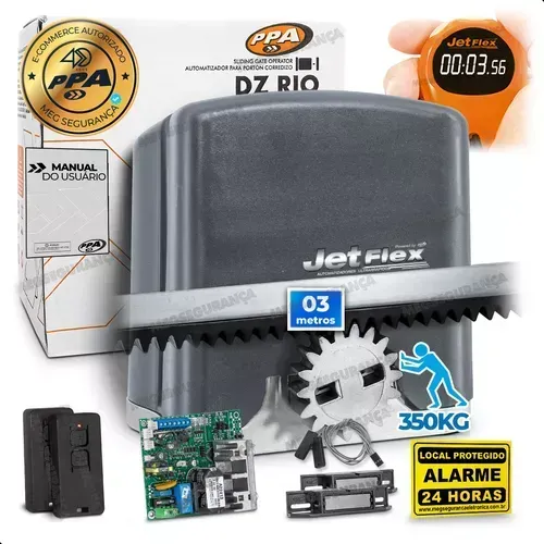 motor de portao deslizante dz euros steel 400 10s + acessorios e 02 tx.