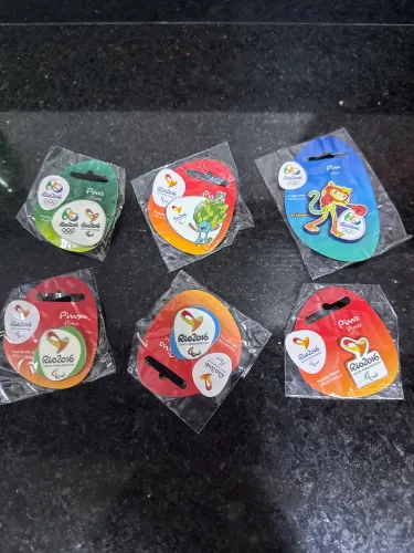 Lote 6 Pins Olimpíadas Rio 2016 - Novos e Lacrados