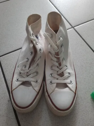 Converse all star cano médio branco