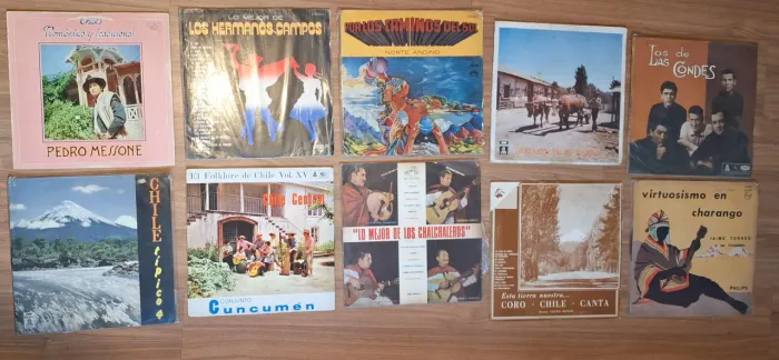 Lote discos lps vinil antigos musica andina chile folclore chileno