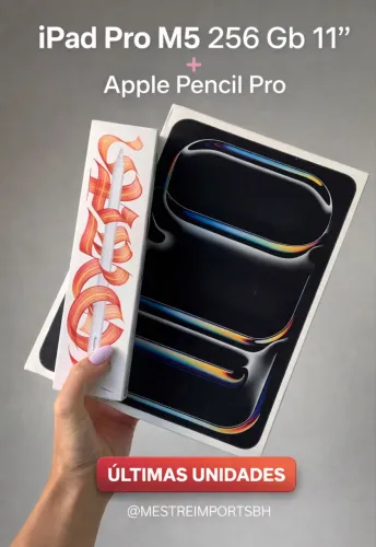 IPAD PRO M5 256 GB 11POL + PENCIL PRO (NOVOS) LOJA FÍSICA | DISTRIBUIDOR| OPORTUNIDADE 