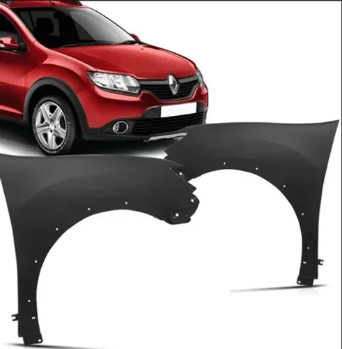 Par Paralama Sandero Stepway 2015 2016 2017 Com Furo Moldura