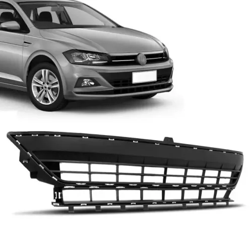 Grade Parachoque Volkswagen Polo 2018 à 2022 - Central Preto - Fipparts