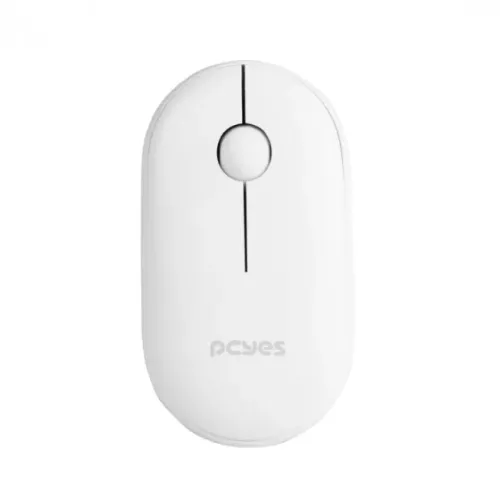 Mouse sem Fio Bluetooth Pcyes College White 1600DPI Clique Silencioso - WZetta