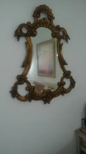 Belíssimo Espelho Dourado Antigo