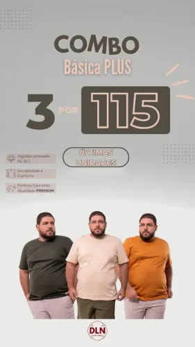 ALERTA PROMOÇÃO! CAMISAS BÁSICAS PLUS SIZE 
