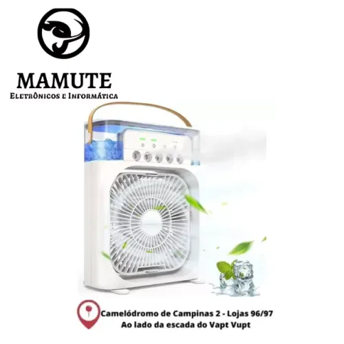 Ventilador Portátil Com Umidificador Climatizador com Iluminação