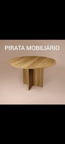 Mesa para reunião redonda prática escritório 