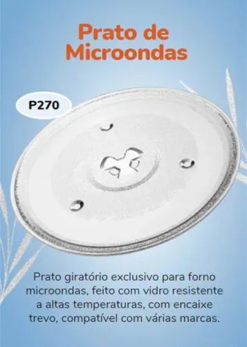 Prato Para Micro-ondas Médio 27cm Encaixe Trevo
