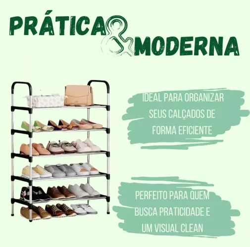 Sapateira de Metal 5 Andares - Prática e Moderna