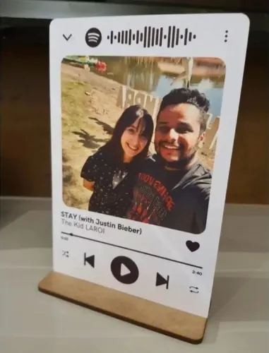 Quadro spotify placa interativa presente namorados personalizado