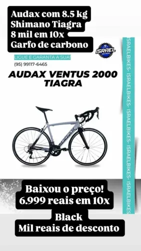 Mega desconto speed Audax ventus 2000 tiagra componentes de alta qualidade e super leves
