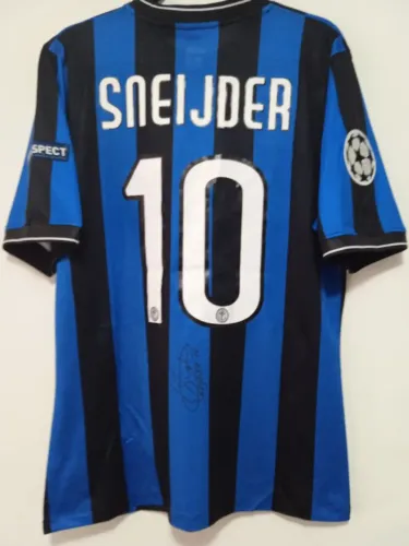Camisa Inter Milão Final Champions 2009 / 2010 #10 Snejder Jogo Autografada Certificada
