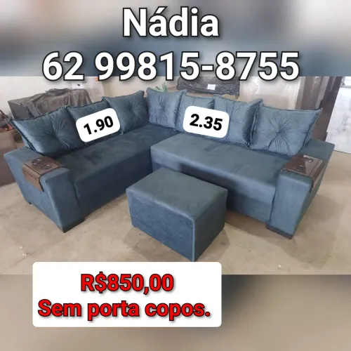 Sofá de canto com puff ==== fazemos entrega grátis 
