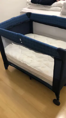 Berço Cosco Kids, Nanny, 0 a 18kg, Azul Rajado