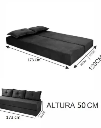 Sofá Cama Retrátil 2 Lugares