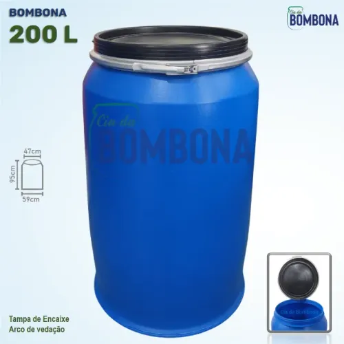 Bombona 200 Litros - Bocal largo (Tambor Plástico)