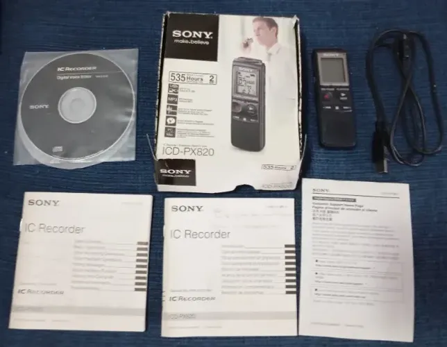 Mini Gravador De Voz Sony ICD-PX820 Completo