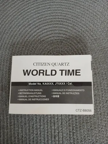 Manual antigo original dos relógios Citizen World Time Promaster Japan 
