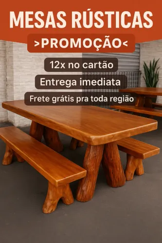 Mesas Rústicas 2mts 2,5 e 3mts na promoção urgente