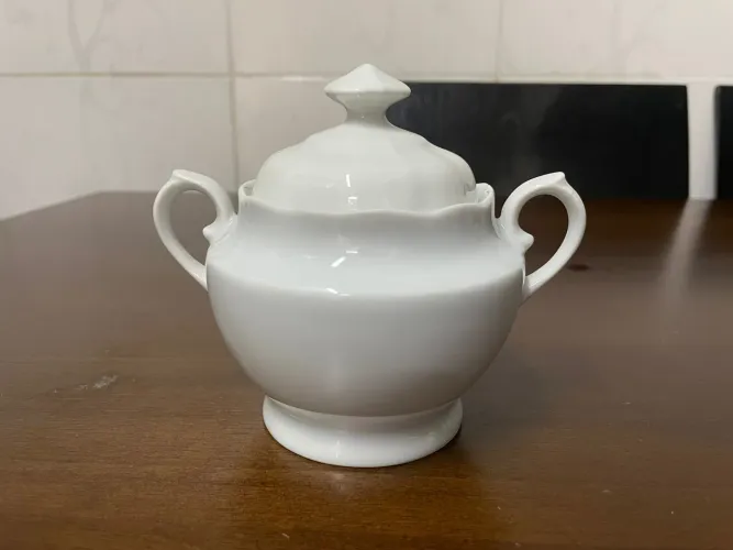 Açucarero de porcelana branco Real