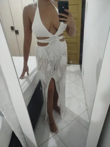 Vestido Longo transparente com calcinha 