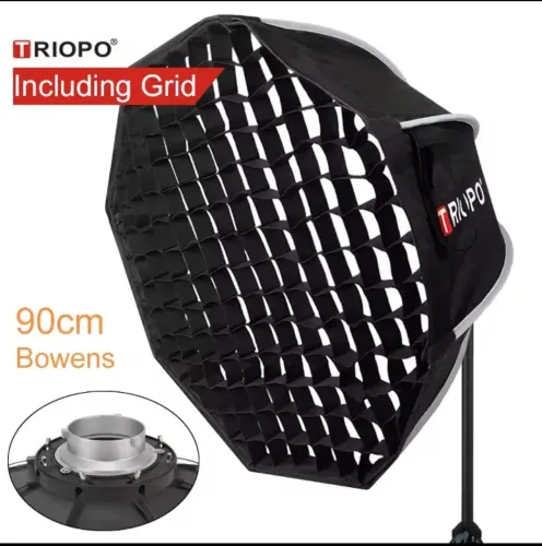 Softbox Octabox Triopo 90 cm Bowens Com Colmeia Dobrável Portátil