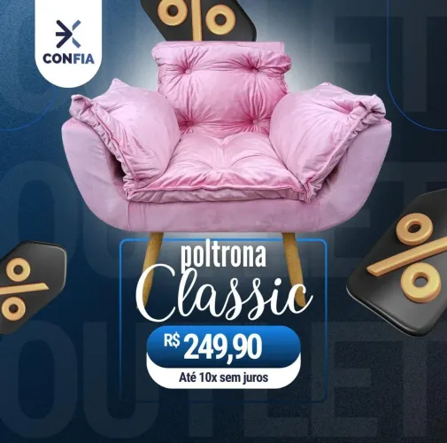 Poltrona Classic Rosa - Conforto e Estilo para sua Casa!